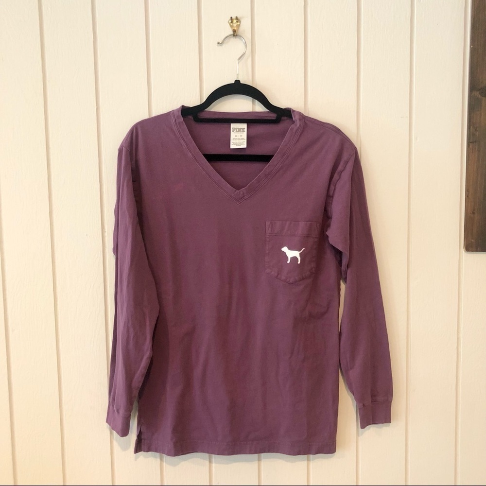 PINK Victoria’s Secret Purple V-Neck Long Sleeve
